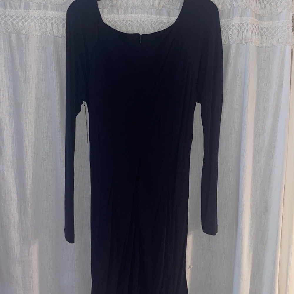 Vintage David Meister Navy Dress - Picture 2 of 3